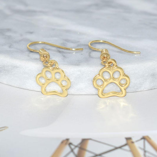 Explosive first jewelry hollow dog print earrings dog paw footprint earrings cute animal feet