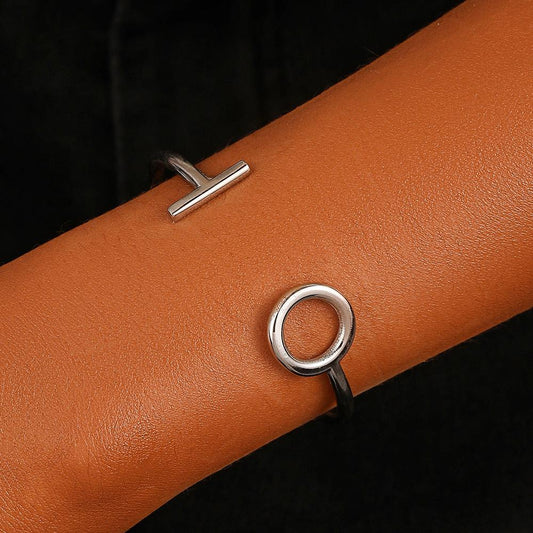 Trend Ladies Fashion Design Stainless Steel Simple OT Adjustable Bracelet