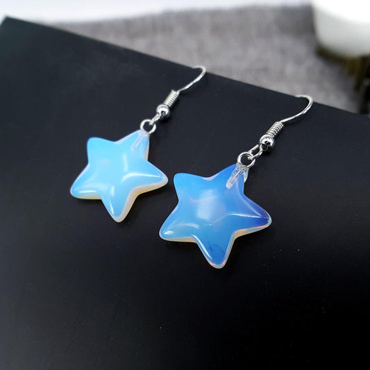 Pentagram Creative Earrings Fashion Earrings Earrings Opal Alloy Earhook Earrings