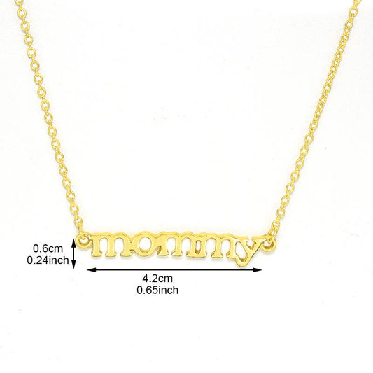 Mommy Necklace Mother Necklace Pendant Clavicle Chain English Alphabet Necklace