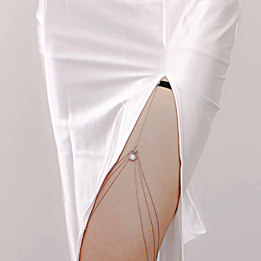 Sexy Elastic Band Adjusting Chain Beach Leg Ring Body Chain Simple Multilayer Octagram Thigh Chain