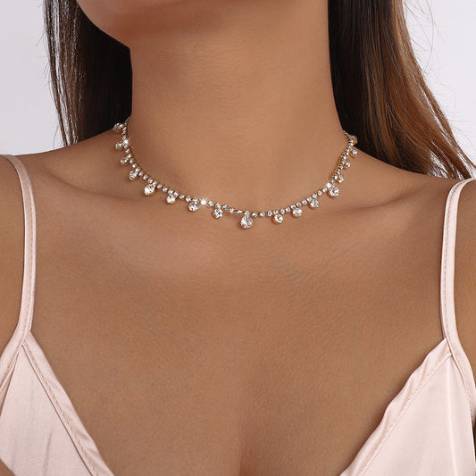 N1354 modern fashion necklace female rhinestone claw chain niche necklace light luxury short choker necklace