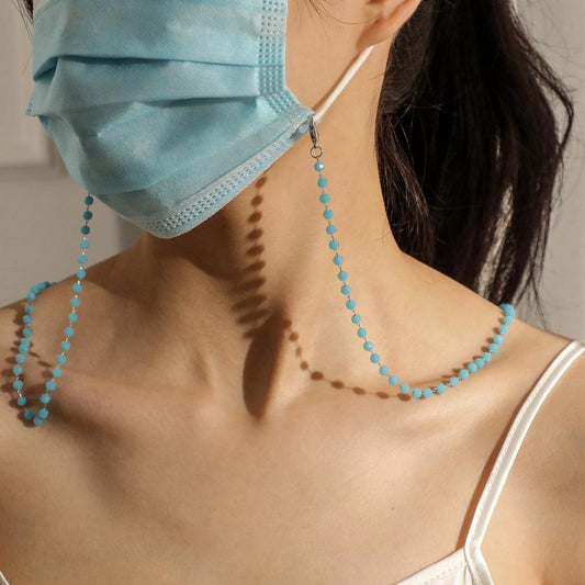 Mask anti-lost hanging chain fashion glossy crystal ball handmade chain mask lanyard glasses chain multi-purpose