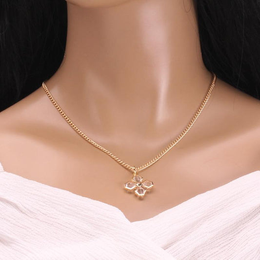 Year geometric necklace women's light luxury niche golden clavicle chain design sense choker