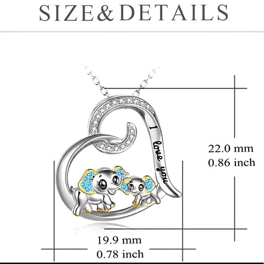 Jewelry Mother and Child Elephant Love Pendant Necklace Female Niche Design Sense Cute Cartoon Animal Jewelry