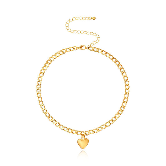 Fashion Love Clavicle Chain Simple Necklace Trend Personality Peach Heart Pendant Jewelry