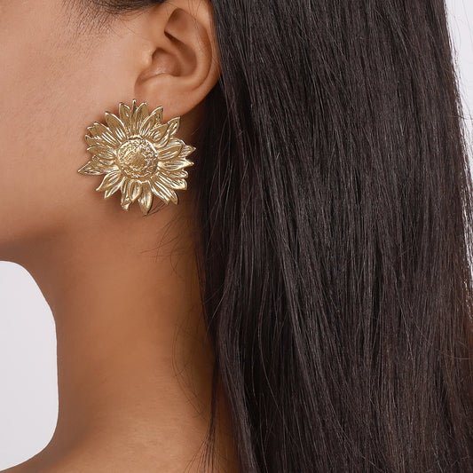 1649 Summer love warm sunflower sun flower earrings metal cold fashion earrings show earrings