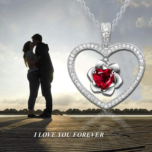 Jewelry Rose Love Pendant Necklace Female Niche Design Sense Light Luxury Jewelry