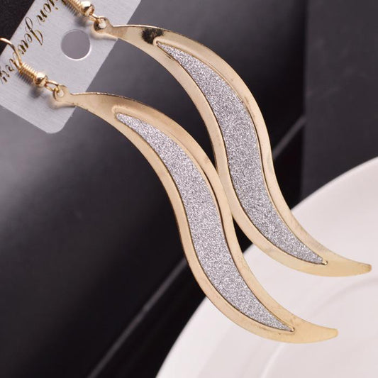 Fashion ear jewelry frosted willow leaf earrings creative alloy leaf earrings earrings