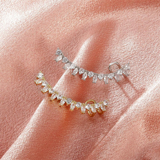 ins zircon ear bone clip fashion temperament niche design one-piece diamond ear clip personality ear stud earrings
