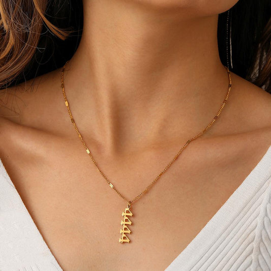 Fashion stainless steel number angelnumber4444 necklace angel's mark personality simple