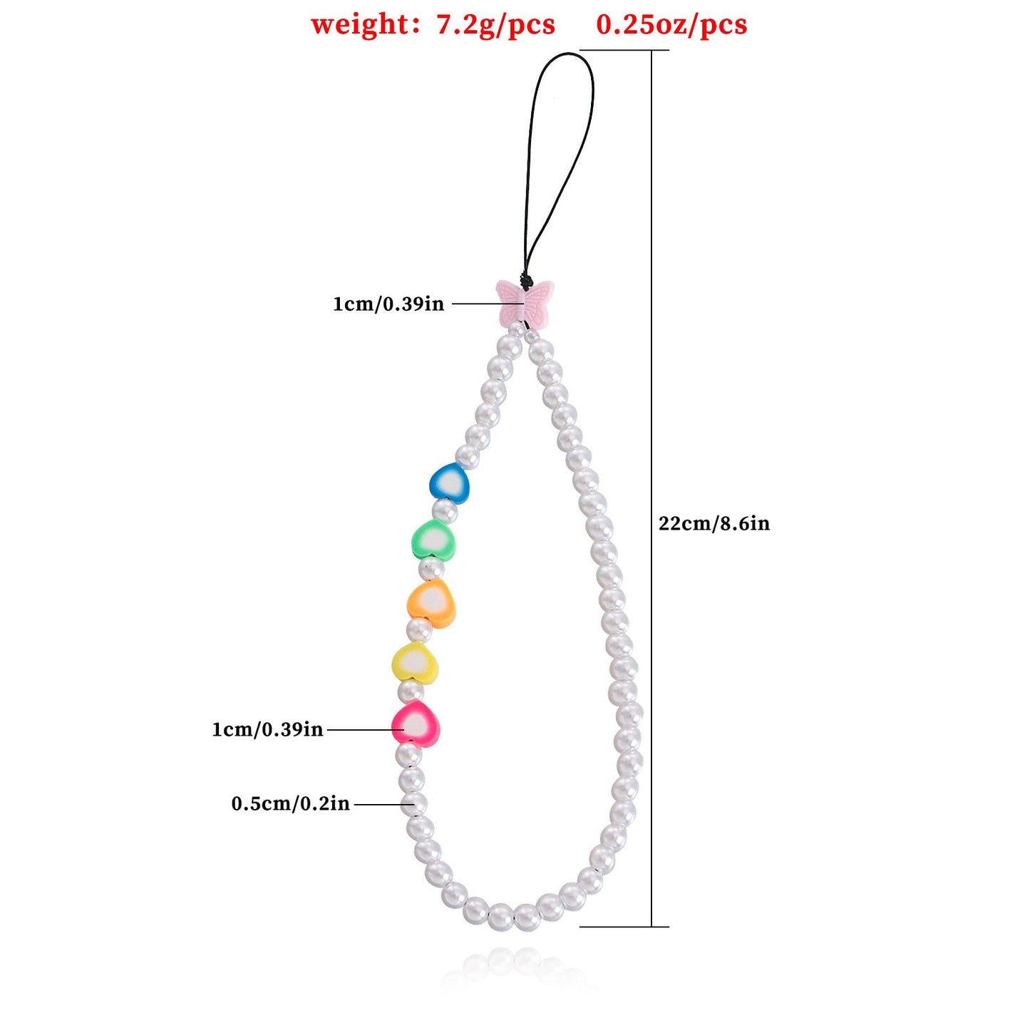 Ins hot style beaded mobile phone rope ladies mobile phone chain DIY love letter combination free matching