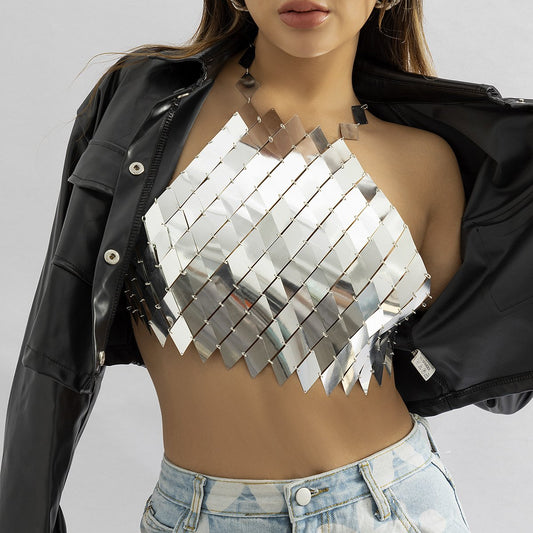 Jewelry Sexy Geometric Sequins Body Chain Personality Street Shooting Rhombus Hollow Handmade Clothing Women