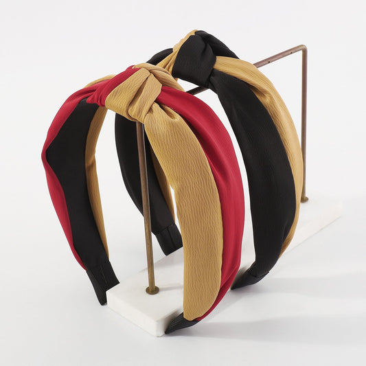 F5282 Personalized stripes and contrasting color headband fashion sweet knotted headband retro double geometric hair accessories for women