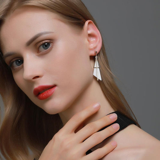 Earrings Geometric Tassels Triangular Temperament Earrings Beautiful Simple Internet Celebrity Fashion Versatile Earrings
