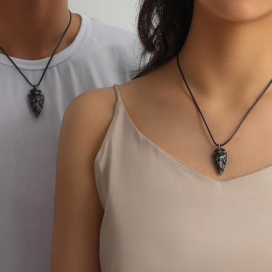 Fashion Couple Irregular Meteorite Texture Necklace Hip Hop Trend Line Up Jewelry Necklace
