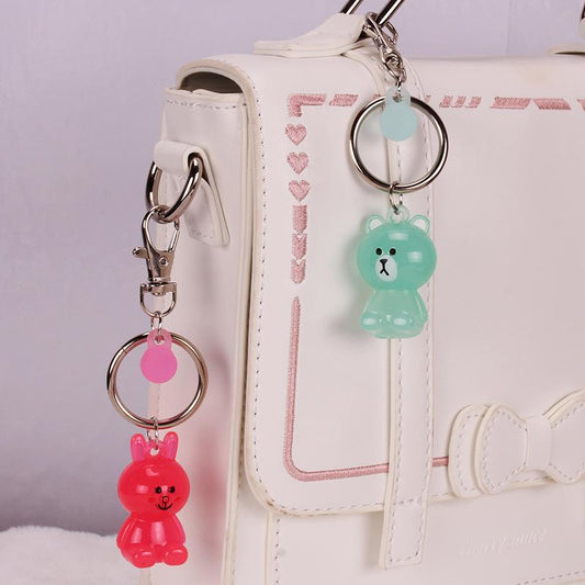 Cute Cartoon Rabbit Bear Keychain Pendant Car Bag Key Ring Small Gift Ornament