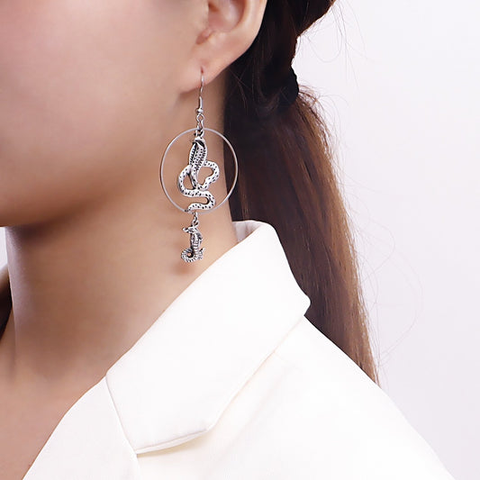 Jewelry bohemian retro trend snake earrings personality zodiac cobra ear hook earrings