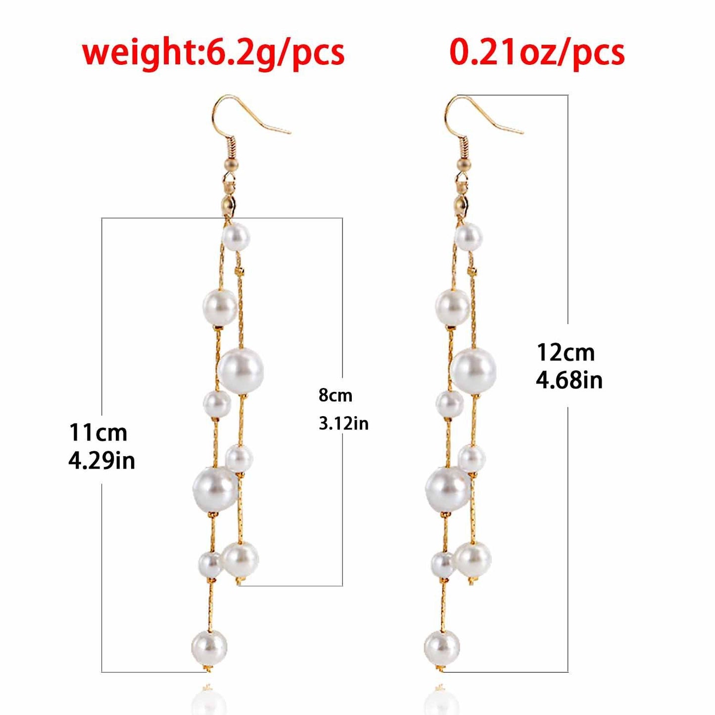 Jewelry ins tassel imitation pearl pendant earrings earrings female handmade geometric metal temperament earrings