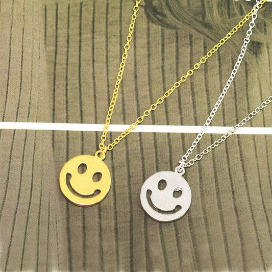 Fashion Simple Jewelry Happy Smile Emoji Necklace Couple Set