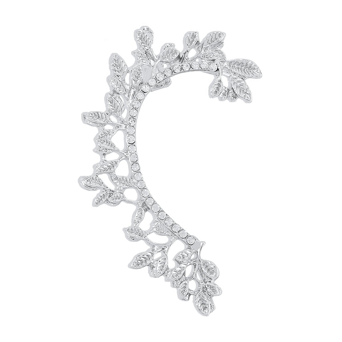 E1691 Jewelry Personalized Leaves Fresh Rhinestone Earrings Creative Dinner Party Earrings