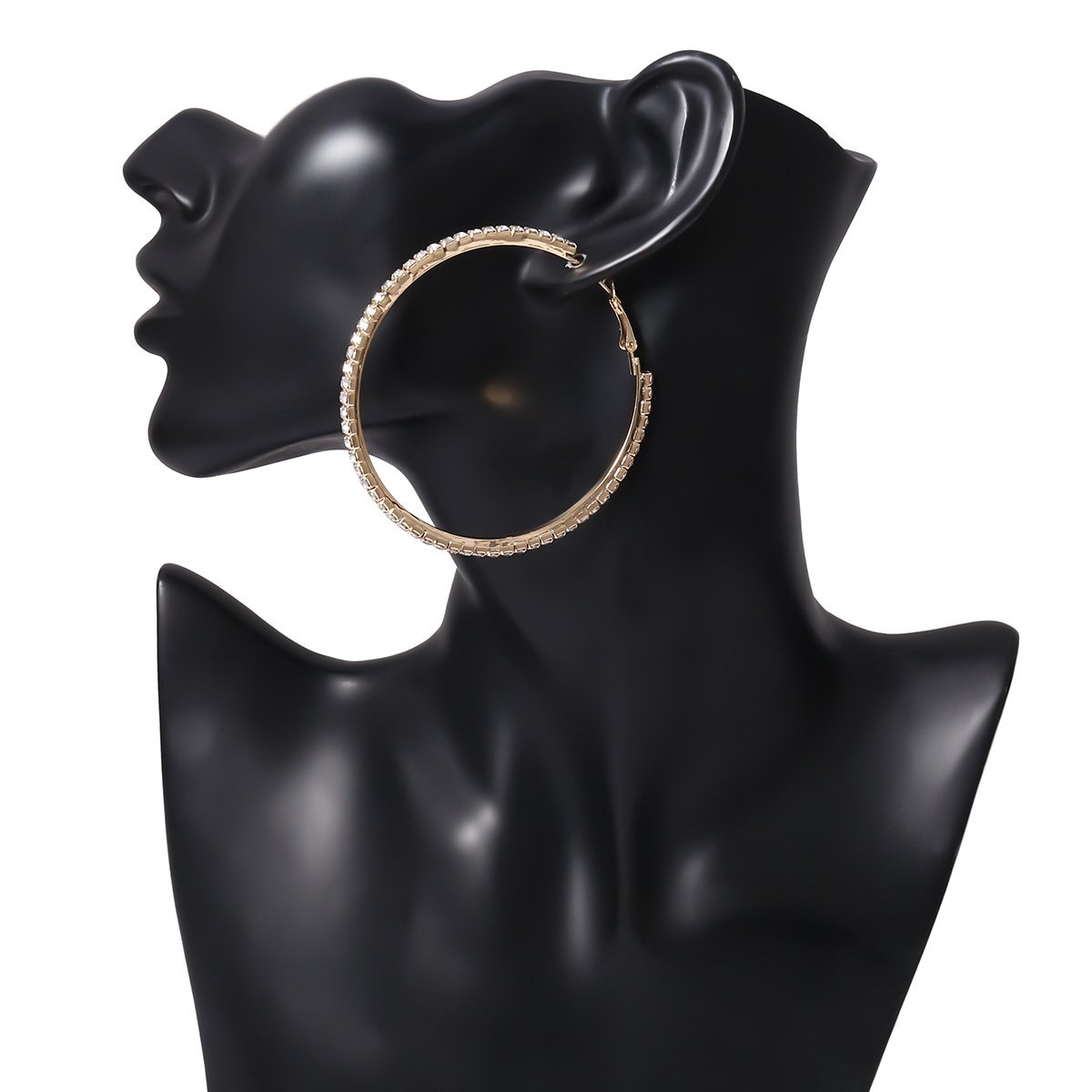 Jewelry simple and versatile geometric round earrings exaggerated diamond big circle earrings earrings women