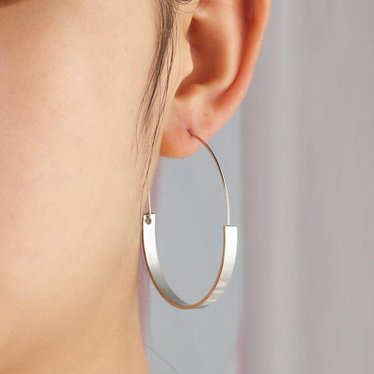 Fashion OL semi-circle circle ins geometric earrings simple atmospheric texture versatile earrings