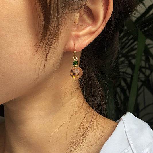 E8724 Retro Pumpkin Shaped Crystal Mini Earrings Female Halloween Personality Trend Alloy Earrings Accessories