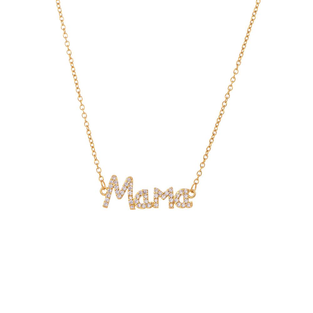 Cold temperament letter brick Mama necklace female simple design clavicle chain mother's day jewelry
