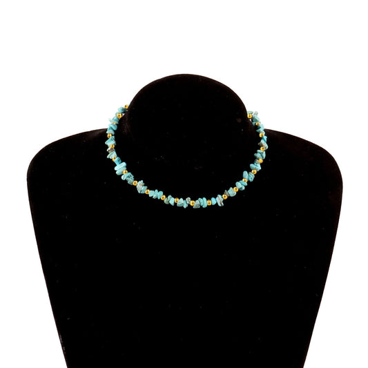 Jewelry Transparent Crystal Raw Stone Crushed Turquoise Necklace Fashion Versatile Popular Simple Ladies Necklace