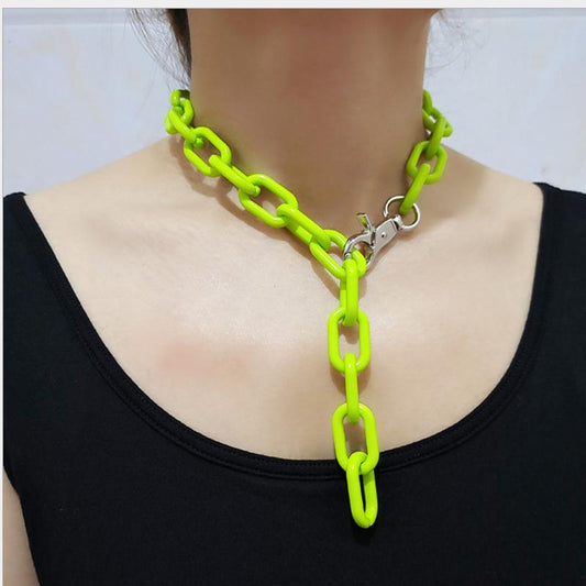 Jewelry Fashion Personality Tassel Adjustable Necklace Female Hip Hop Trendy Keychain Thick Chain Necklace