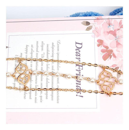 Jewelry Beautiful Fashion Popular Beaded Auspicious Pearl Tassel Headband Hair Accessories