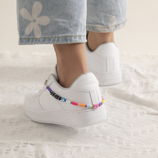Jewelry colorful and versatile star soft pottery foot decoration letter mix and match beaded heart-shaped woven U-shaped shoe chain