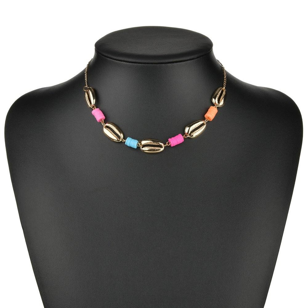 Bohemian Alloy Shell Necklace Fashion Polymer Clavicle Chain Necklace Ladies Jewelry