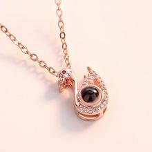 Valentine's Day jewelry same style one hundred languages I love you necklace heart-shaped pendant