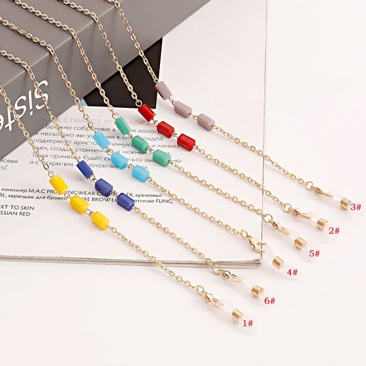Fashion popular mask hanging chain glasses chain necklace acrylic resin mask chain