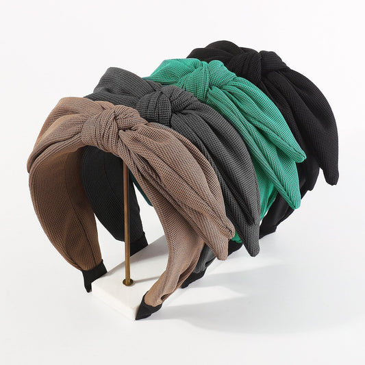 F5232 French retro exaggerated double-layer bow headband fabric retro wide-brimmed knotted net red headband