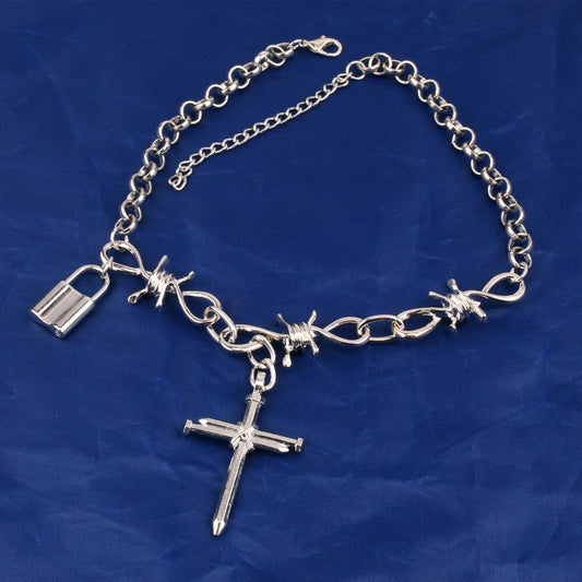 Necklace Jewelry Thorn Steel Nail Pendant Necklace Punk Street Trendy Clavicle Chain Accessories