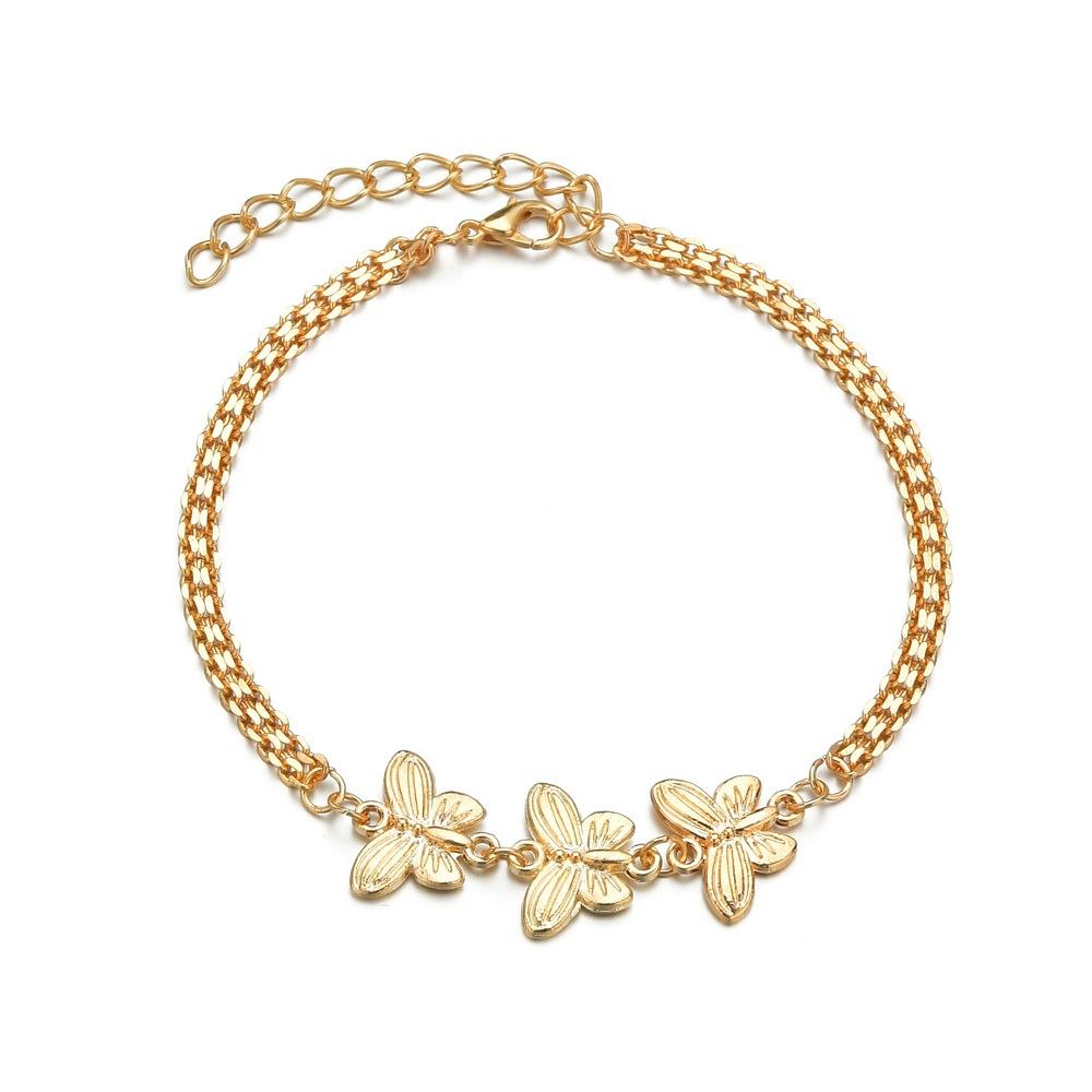 Popular Gold Butterfly Anklet Vintage Chain Anklet Jewelry Accessories
