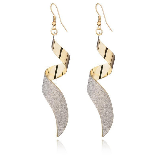 Vintage Women's Earrings Twisted Wrap Frosted Earrings