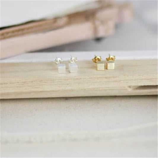Jewelry Geometric Cube Earrings Female Square Versatile Personality Trend Fashion Pop Earrings