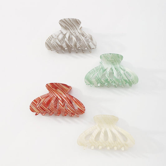 F4348 Elegant Lazy Fashion Clip Contrast Color Texture Geometric Pop Street Shoot Lady Shark Hair Clip