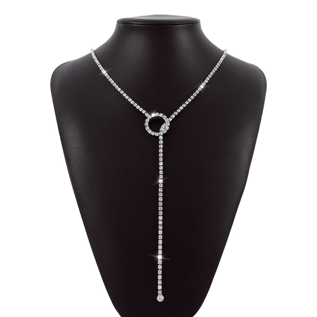 N1829 Fashion Geometric Single Layer Circle Claw Chain Necklace Sexy Personality Frosty Elegant Necklace