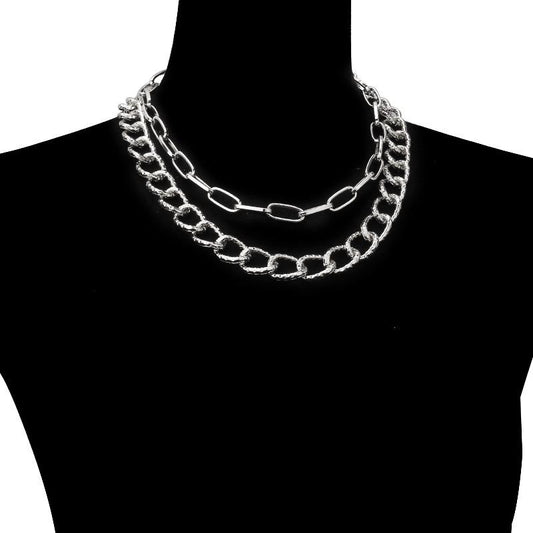 Jewelry Hip Hop Punk Metal Chain Necklace Female Fashion Street Shot Trendy Geometric Clavicle Necklace