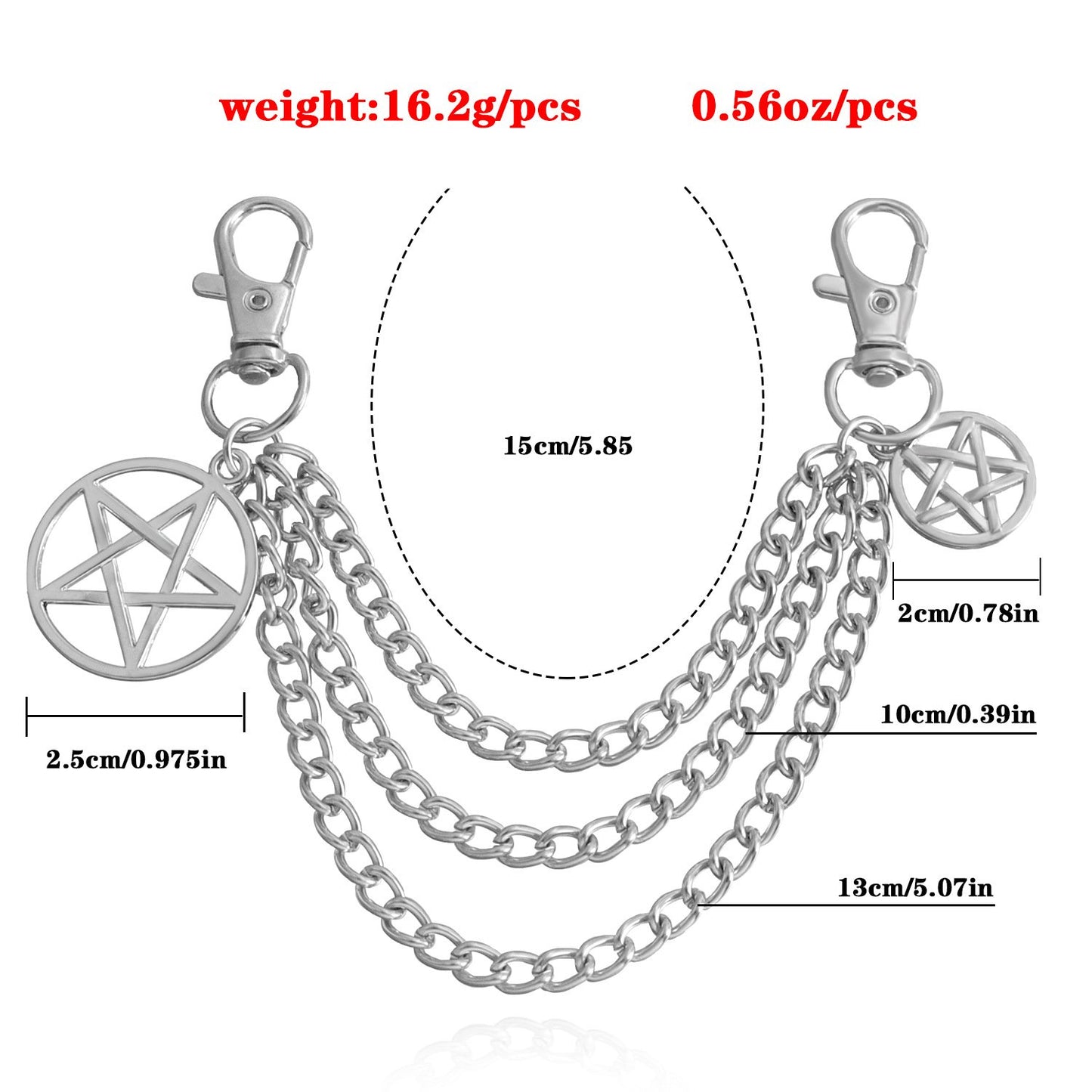 Sports shoes men's and women's shoes accessories ins upper decoration five-pointed star metal shoe chain shoelace buckle foot decoration