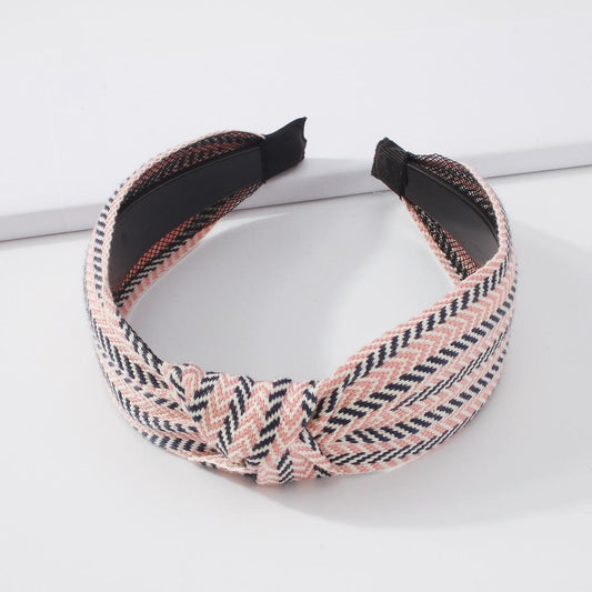F383 Internet celebrity with the same headband cute girl Mori hair accessories fabric knotted fashion headband female
