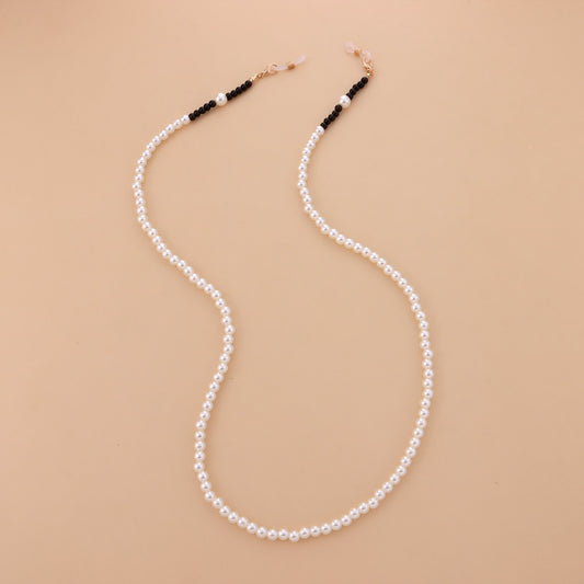 Jewelry Ladies White Pearl Trend Glasses Chain Personality Temperament Simple Mask Accessories