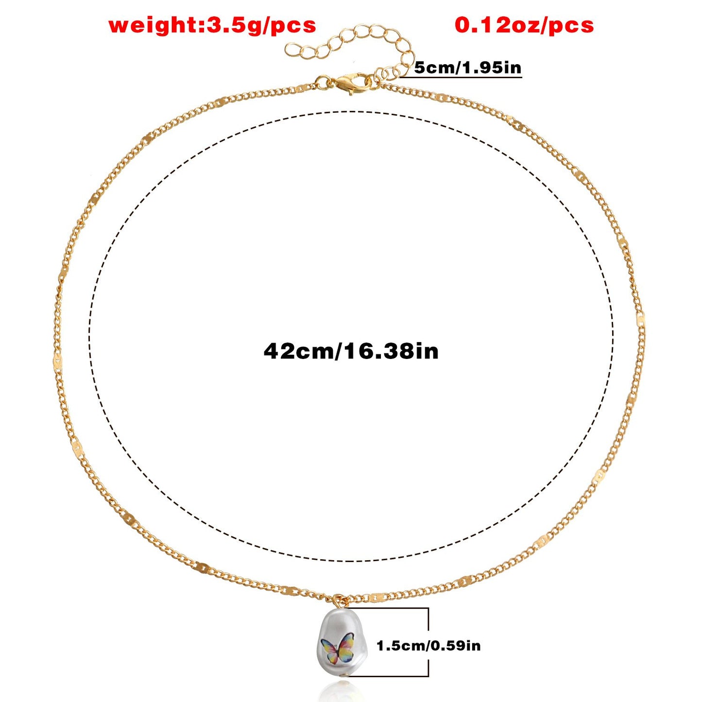 Jewelry Fashion Butterfly Imitation Pearl Pendant Necklace Clavicle Chain Female Personality Versatile Design Sense Necklace