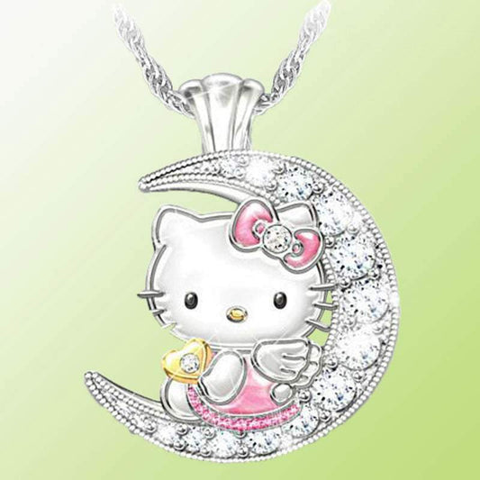 Jewelry Children's Pendant Necklace Female Moon Cute Animal Accessories Cartoon Kitten Jewelry