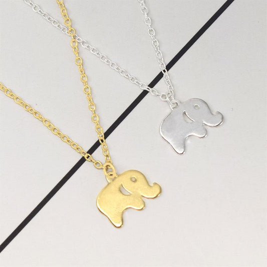 Cute Elephant Necklace Electroplating Color Preserving Alloy Baby Elephant Necklace Animal Pendant Clavicle Chain Jewelry